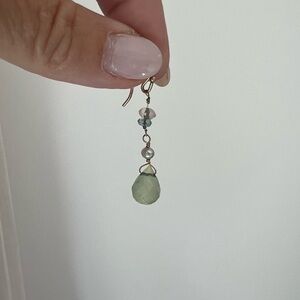 Elegant Green and Gold Dangle Earrings